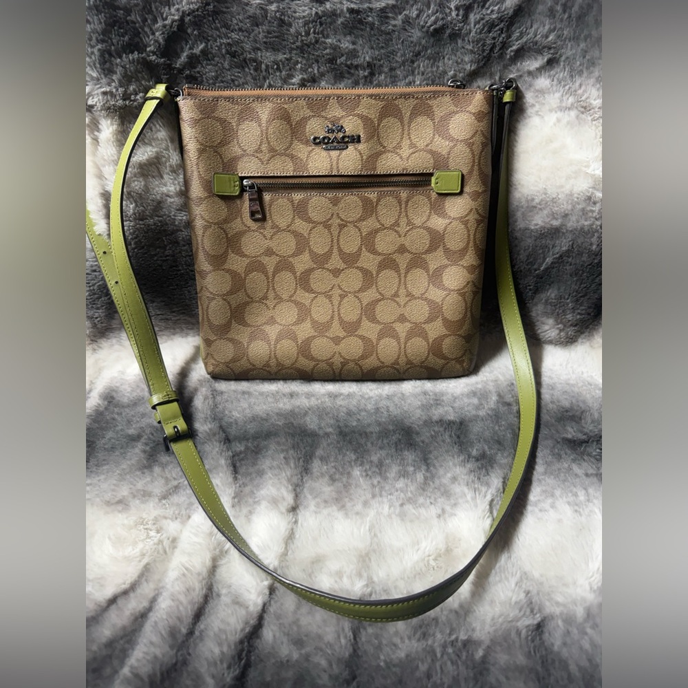 Coach Rowan File Crossbody Bag in Khaki/Olive Green # F2208 C1554